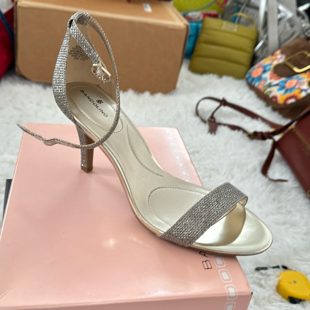 Bandolino gold and silver heels. New in box. Size 9